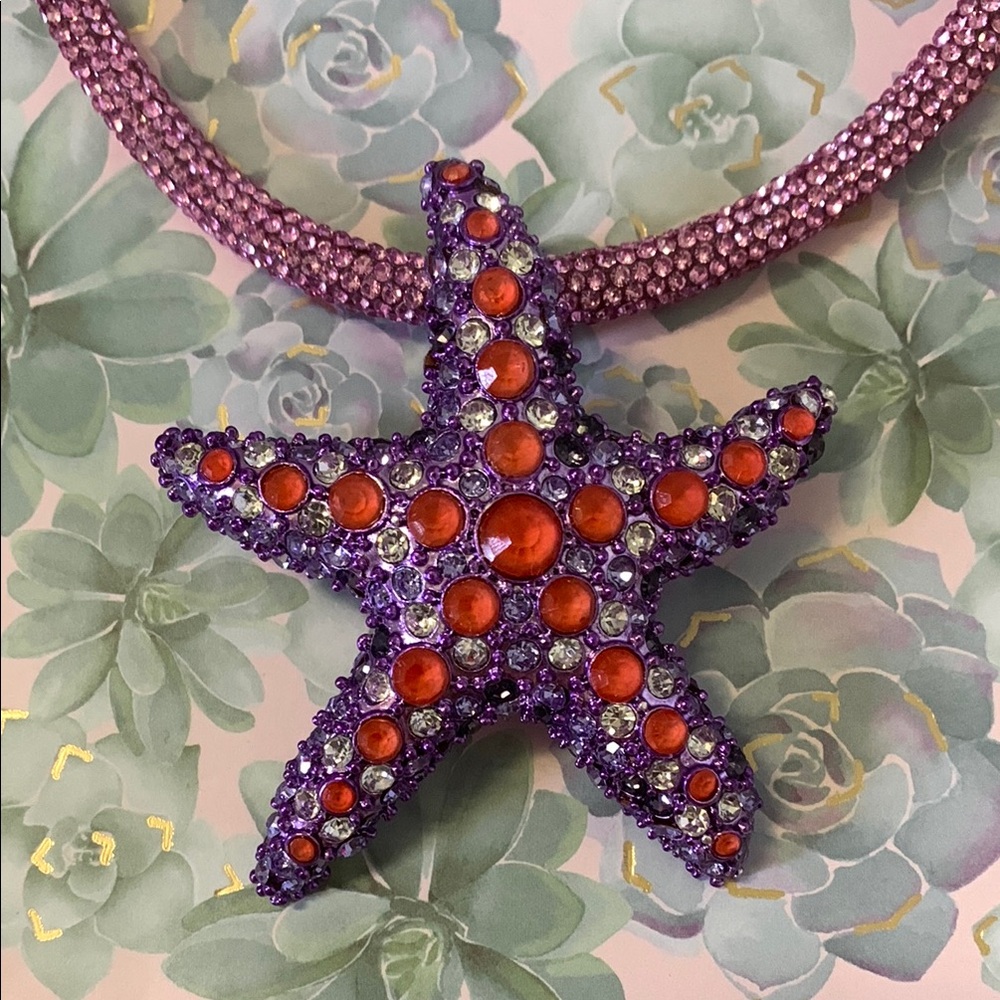 Starfish Pendant Necklace in Pink and Purple